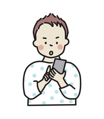 スマートフォンを使う若い男性