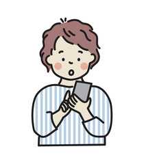 スマートフォンを使う若い男性