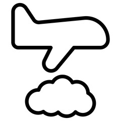 plane with cloud icon