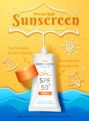 3D Summer sunscreen ad template © Rolling Stones