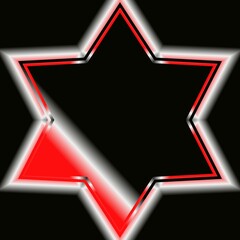 red star on black background