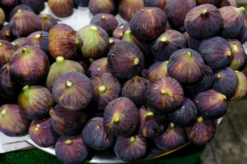 Turkish figs. The blessed and sweetest of fruits. Selective focus. Close up.