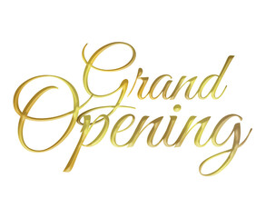 Isolated grand opening text