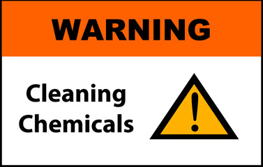A warning sign of cleaning chemicals