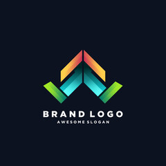 Logo unique colorful gradient design illustration