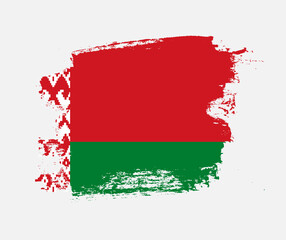 Artistic Belarus national flag design on painted brush concept