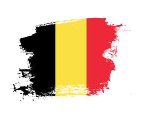 Artistic Belgium national flag design on painted brush concept