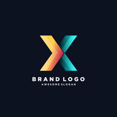 Logo letter colorful gradient design illustration