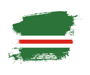 Artistic Chechen Republic of Ichkeria national flag design on painted brush concept