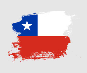 Artistic Chile national flag design on painted brush concept
