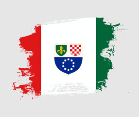 Artistic Federation of Bosnia and Herzegovina national flag design on painted brush concept