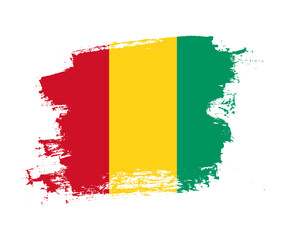 Artistic Guinea national flag design on painted brush concept