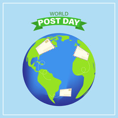 Vector illustration for World Post Day banner