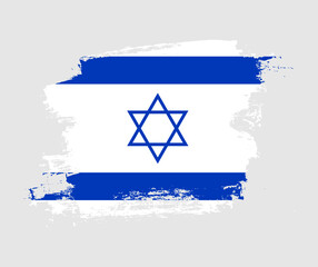 Artistic Israel national flag design on painted brush concept