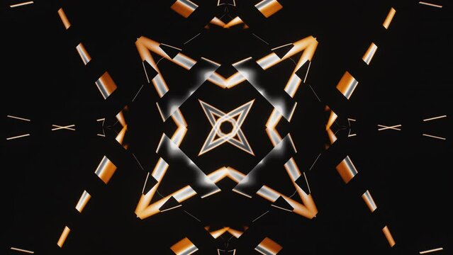 Orange and white abstract neon romb vj loop animation background