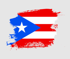 Obraz na płótnie Canvas Artistic Puerto Rico national flag design on painted brush concept
