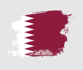 Artistic Qatar national flag design on painted brush concept
