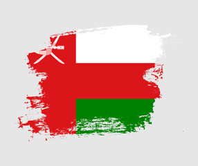 Artistic Oman national flag design on painted brush concept