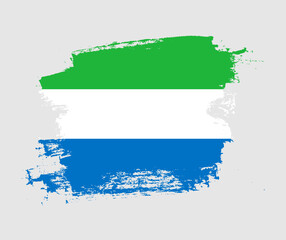 Artistic Sierra Leone national flag design on painted brush concept