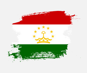 Artistic Tajikistan national flag design on painted brush concept