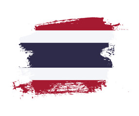 Artistic Thailand national flag design on painted brush concept
