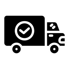 delivery truck glyph icon