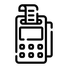 cash register line icon