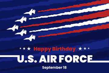 Illustration vector graphic of united states air force birthday. Good for poster.