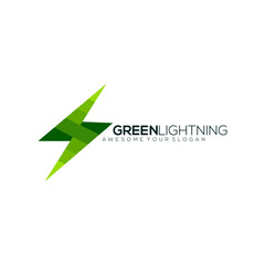 green lightning modern logo design