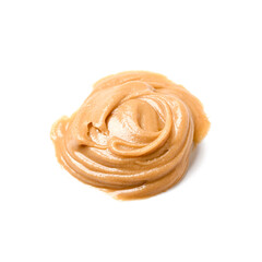 Stroke of nut butter on white background