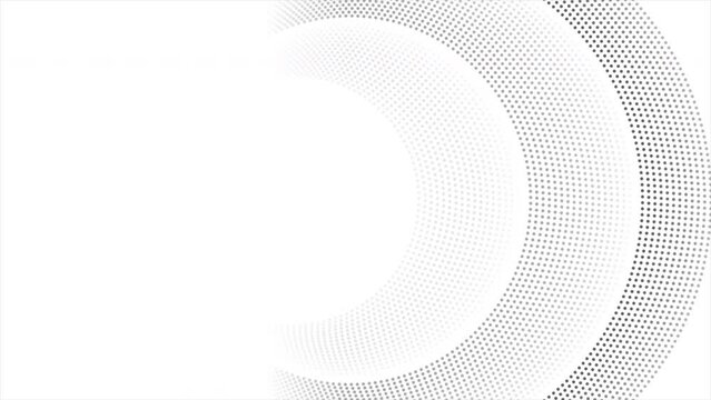Hi-tech white abstract background with black round dotted lines. Seamless looping futuristic motion design. Video animation Ultra HD 4K 3840x2160