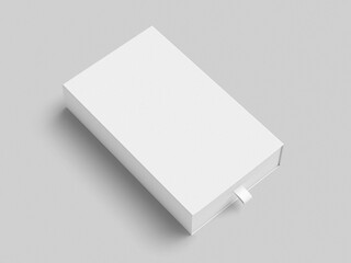 Sliding drawer box packaging mockups. 3D illustration object. Perspective view.