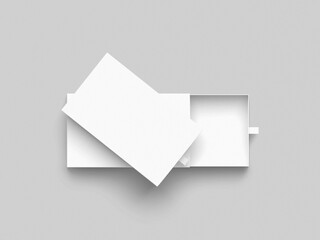 Two sliding drawer box packaging mockups. 3D illustration object. Top view.