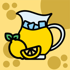 Illustration Vector Graphic of lemonade jar, fruit drink icon