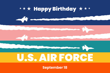 Illustration vector graphic of  united states air force birthday. Good for poster. 