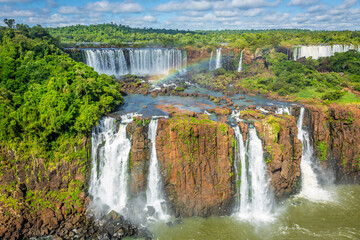 Iguazu Falls dramatic landscape, view from Argentina side, South America