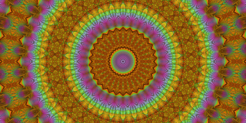 Fractal Mandala Wallpaper Hintergrund für Layout und Drucksachen bunt