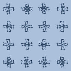 Japanese Art Cross Shape Motif Vector Seamless Pattern
