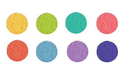Colorful yarn ball vector icon set. - 532671574