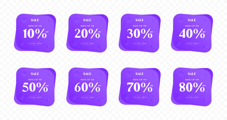Sales label design collection, shopping discount tag design
