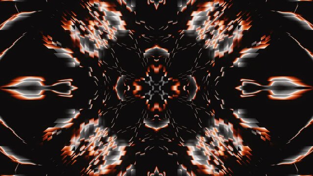 Orange gradient flash kaleidoscope wavy led neon vj loop animation
