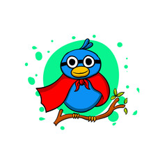 cute bird logo simple mascot vector template