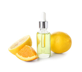 Bottle of citrus serum isolated on white background