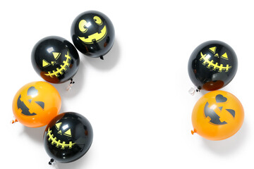 Funny Balloons for Halloween party on white background