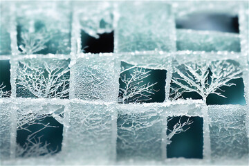 Broken, frosted, icy tiles texture #8 - obrazy, fototapety, plakaty