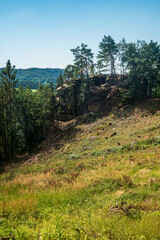 Zkamenely zamek rock formation in CHKO Kokorinsko in Czech republic