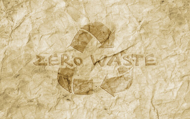 zero waste sign on paper background	
