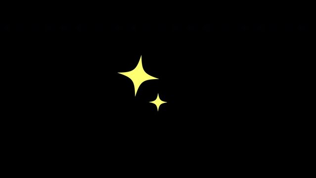 シンプルな星の輝きのモーショングラフィック_キラキラ