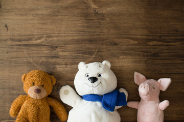 Various stuffed animal toys are a symbol of friendship