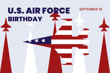 Illustration vector graphic of  united states air force birthday. Good for poster. 
